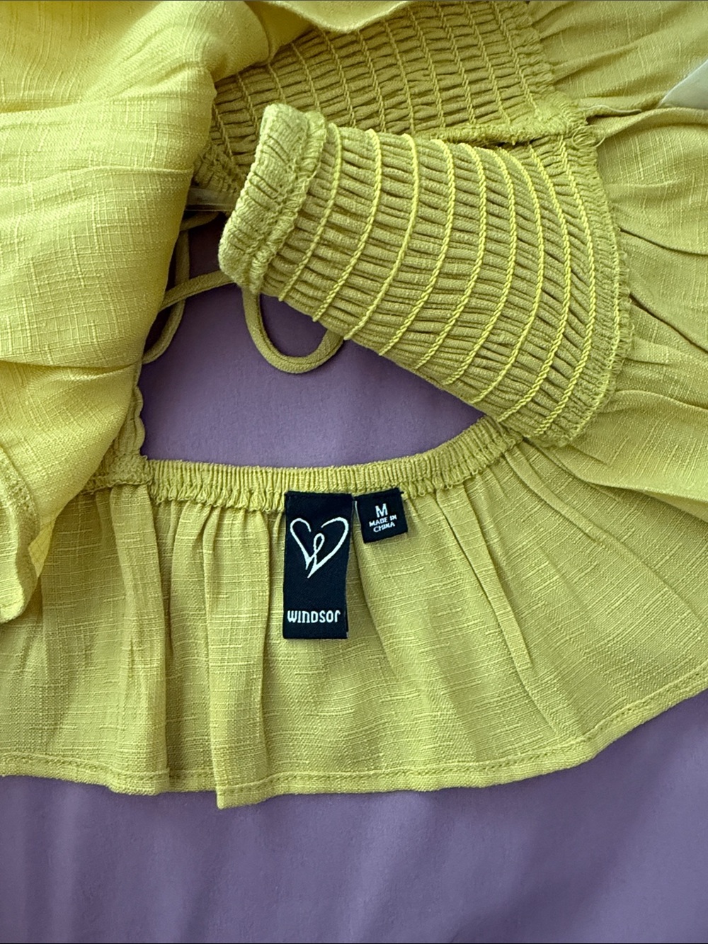 Windsor Lemon Yellow Smocked Ruffle Cami - Picture 3 of 3